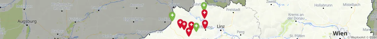 Kartenansicht für Apotheken-Notdienste in der Nähe von Sankt Aegidi (Schärding, Oberösterreich)